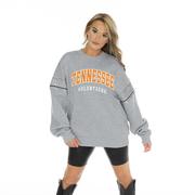 Tennessee Gameday Couture Competitive Edge Drop Shoulder Jewel Crew